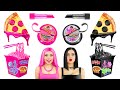 BLACK vs PINK Food Challenge | Girls War with Pink and Black Unusual Yummies by RATATA CHALLENGE