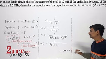 Alternating Current Q70 Class 12 Nootan Physics Numericals | In an oscillatory circuit, the self