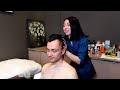 Your hair make good sound  asmr head and neck massage by ekaterina