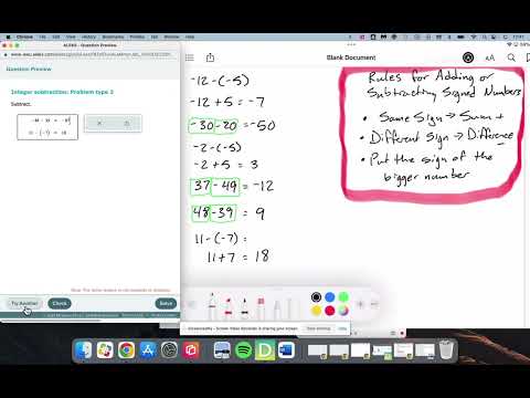 Integer Subtraction: Problem Type 3