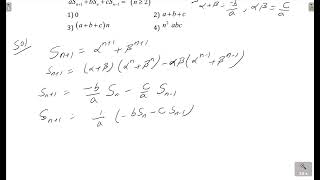 If alpha, beta are the roots of the equation ax^(2)+bx+c=0 and S_(n)=alpha^(n)+beta^(n), then aS...