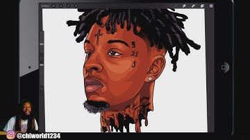 21 Savage - HOW TO CARTOON YOURSELF / VECTOR STYLE /PROCREATE TUTORIAL
