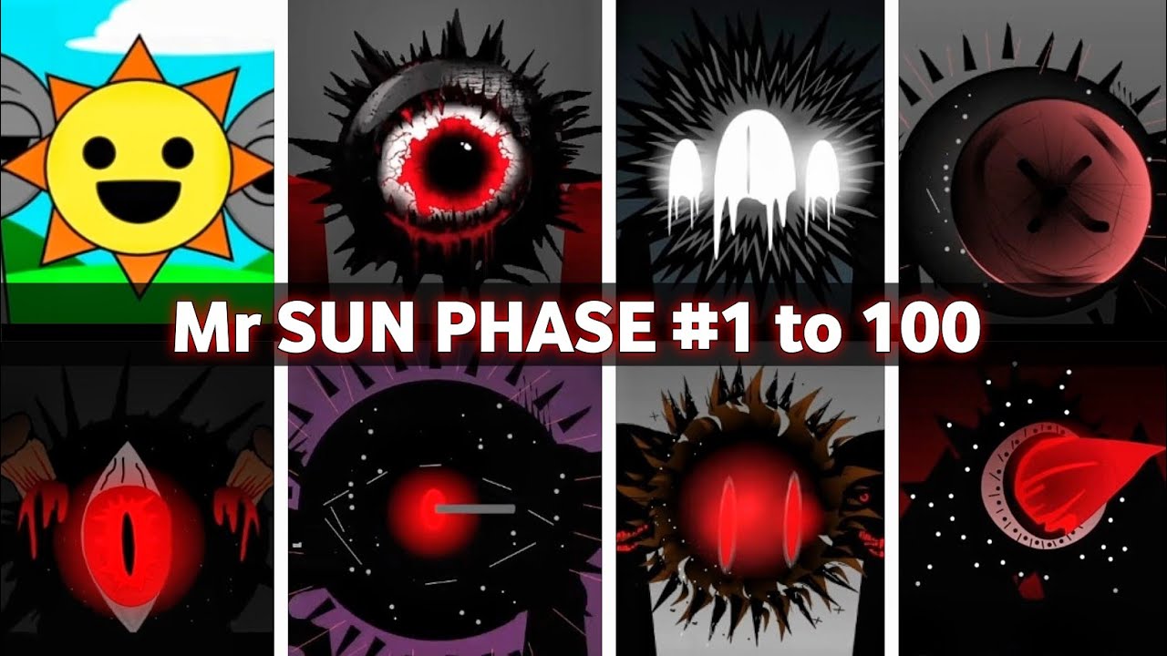 Incredibox - Sprunki phase 1 to 100 Mr Sun in ALL Different Mods