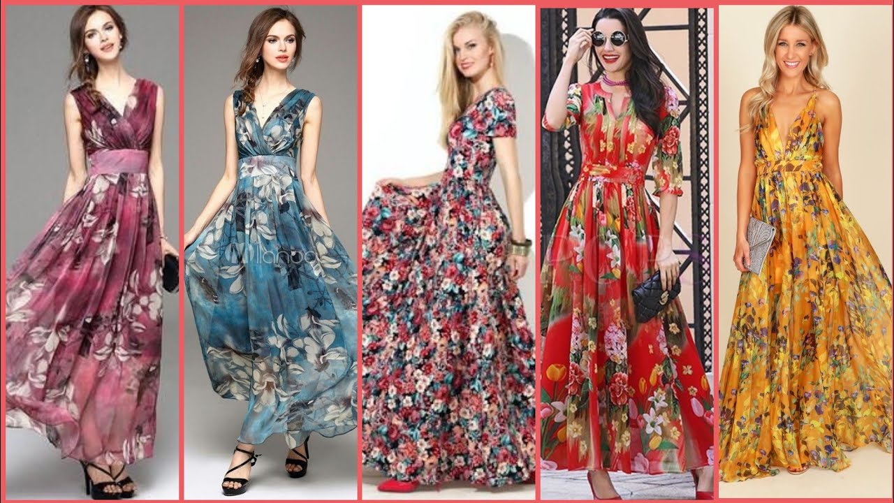 Graceful And Elegant Printed Long Dress /Maxi Dress Design
