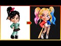 Wreckit ralph 2 vanellope glow up into harley quinn  vanellope transformation compilation