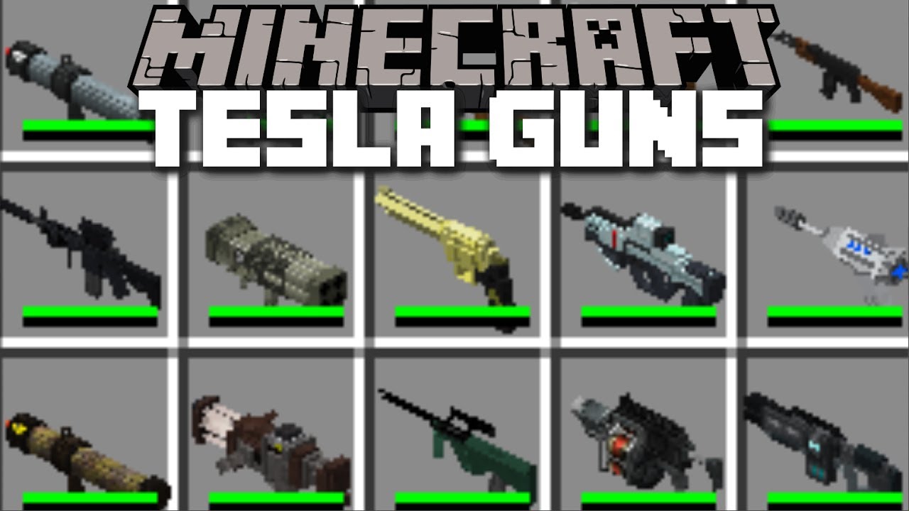 Minecraft Tesla Tech Guns Mod Fight And Destroy Evil Zombies Minecraft Youtube - weapons mod roblox