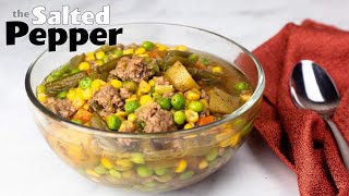 Ground Beef Vegetable Soup~ The Easiest Soup Ever!