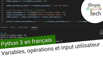 Apprendre Python 3 - 2. Les variables, les opérations et les input utilisateur