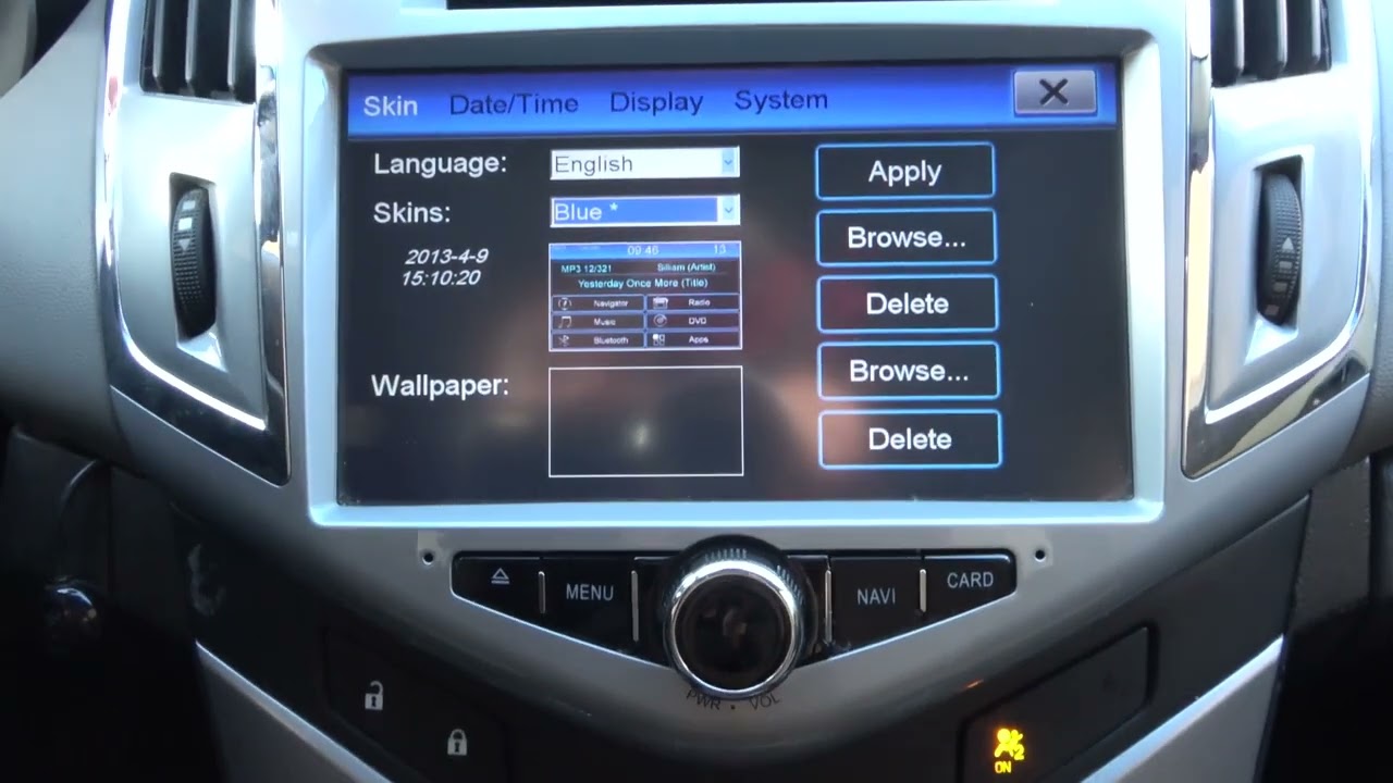 Как кастомизировать главный экран Шевроле Круз  / Как поменять обои и цвет дисплея Chevrolet Cruze