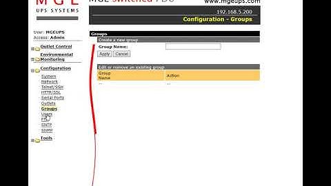 MGE Eaton Switched PDU (RSNM-R8-E02) web interface