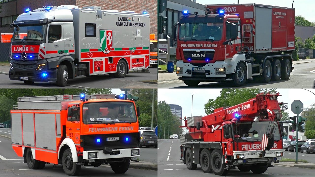 [NEUER LANUK GW-MESS, RÜSTZUG & ABC-ALARM!] Feuerwehr ESSEN | Einsatzfahrten an der Feuerwache 1