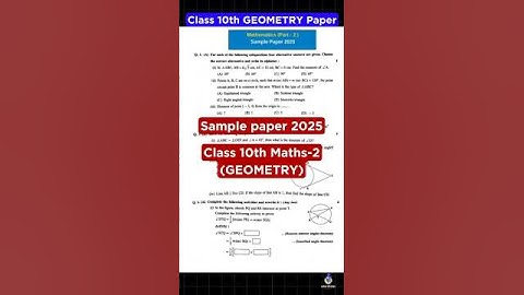 Class 10th Maths 2 Sample Paper Set-2 | Geometry Paper| Maharashtra Board Exam 2025| #class10thmaths