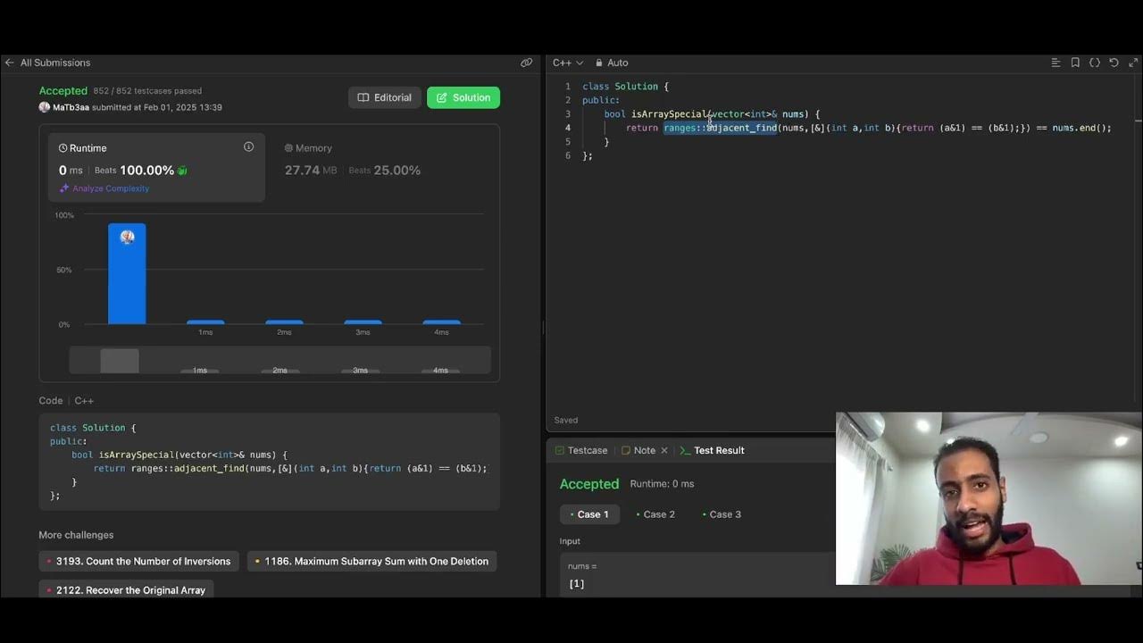Day 223 | 3151. Special Array I | C++ بالعربي - YouTube
