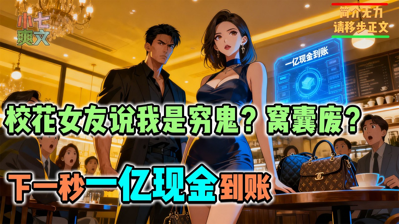 校花当众羞辱我后，我反手觉醒神豪系统！#都市爽文 #神豪爽文 #系统小说 #爽文解说 #小七爽文 #都市 #神豪 #校花 #打脸 #女神 #逆袭