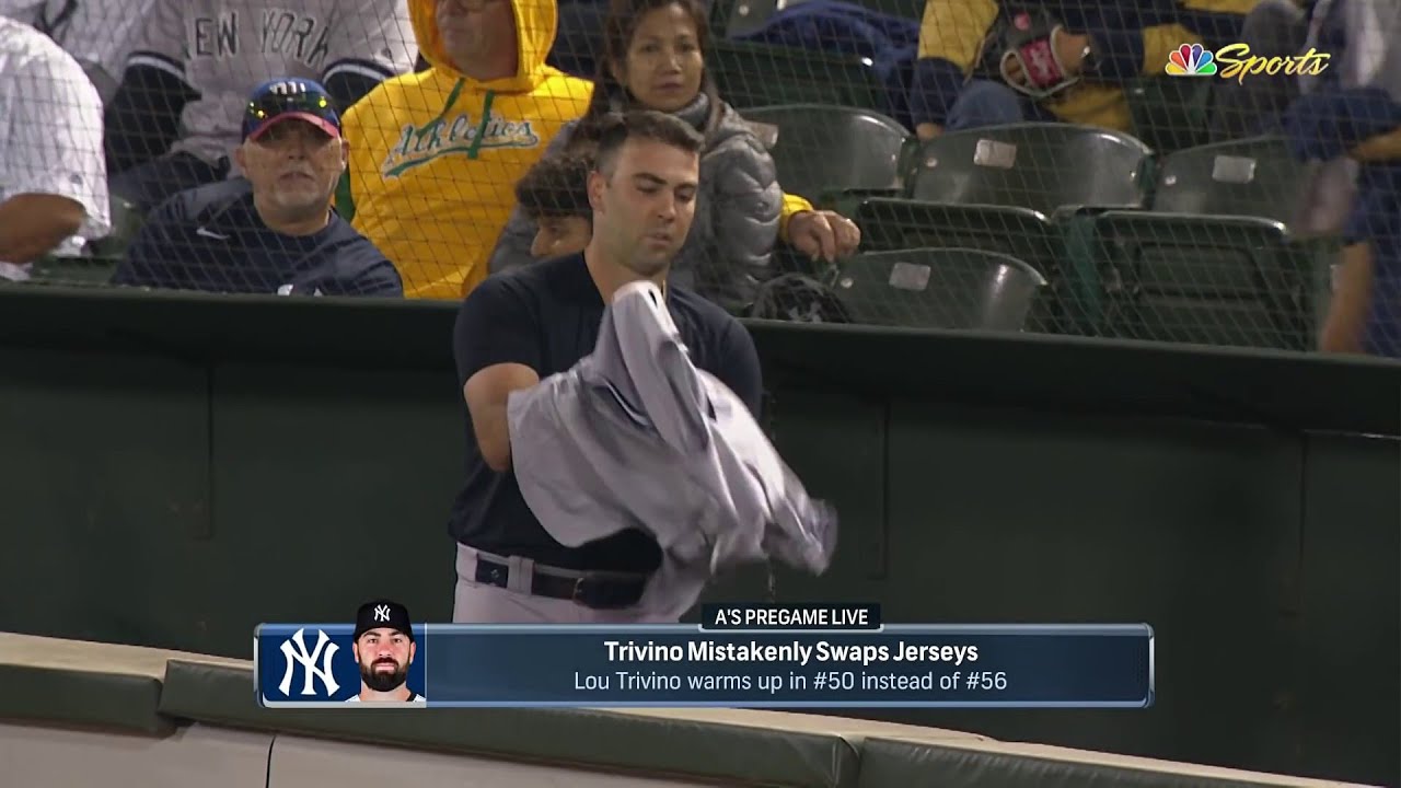 Lou Trivino almost wore wrong Yankees jersey before facing A's