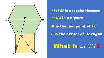 An angle puzzle involving a regular hexagon and an adjacent square