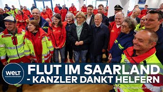 SAAR-FLUT: Neben Kanzler Scholz strömen viele Helfer in die Hochwassergebiete | WELT Thema