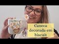 Peça em biscuit - Caneca Floral