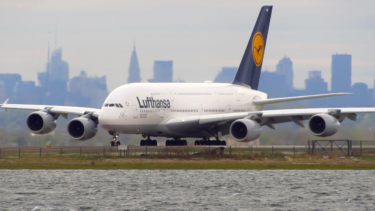 Lufthansa Airbus A380 D Aima Beautiful Takeoff From New York Jfk Full Hd Youtube