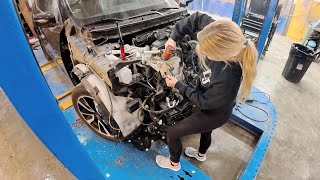 Helping my daughter rebuild a wrecked car from the Copart auction