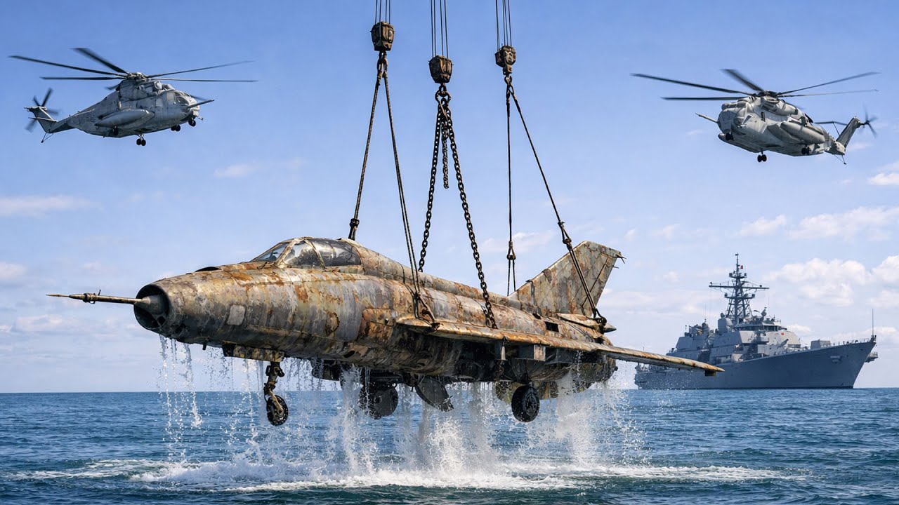 Lost Fighter Jet Shot Down in War Recovered From the Ocean Recovery of a Fighter Aircraft