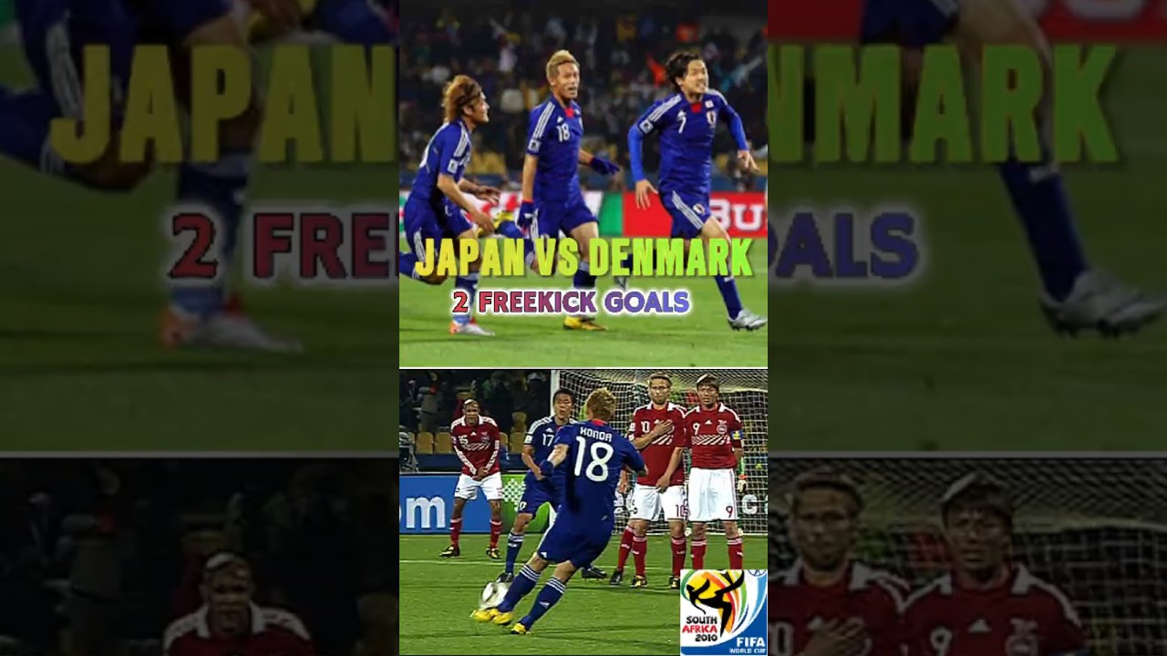 Japan scored two free kick goals vs Denmark 2010 World Cup #shorts