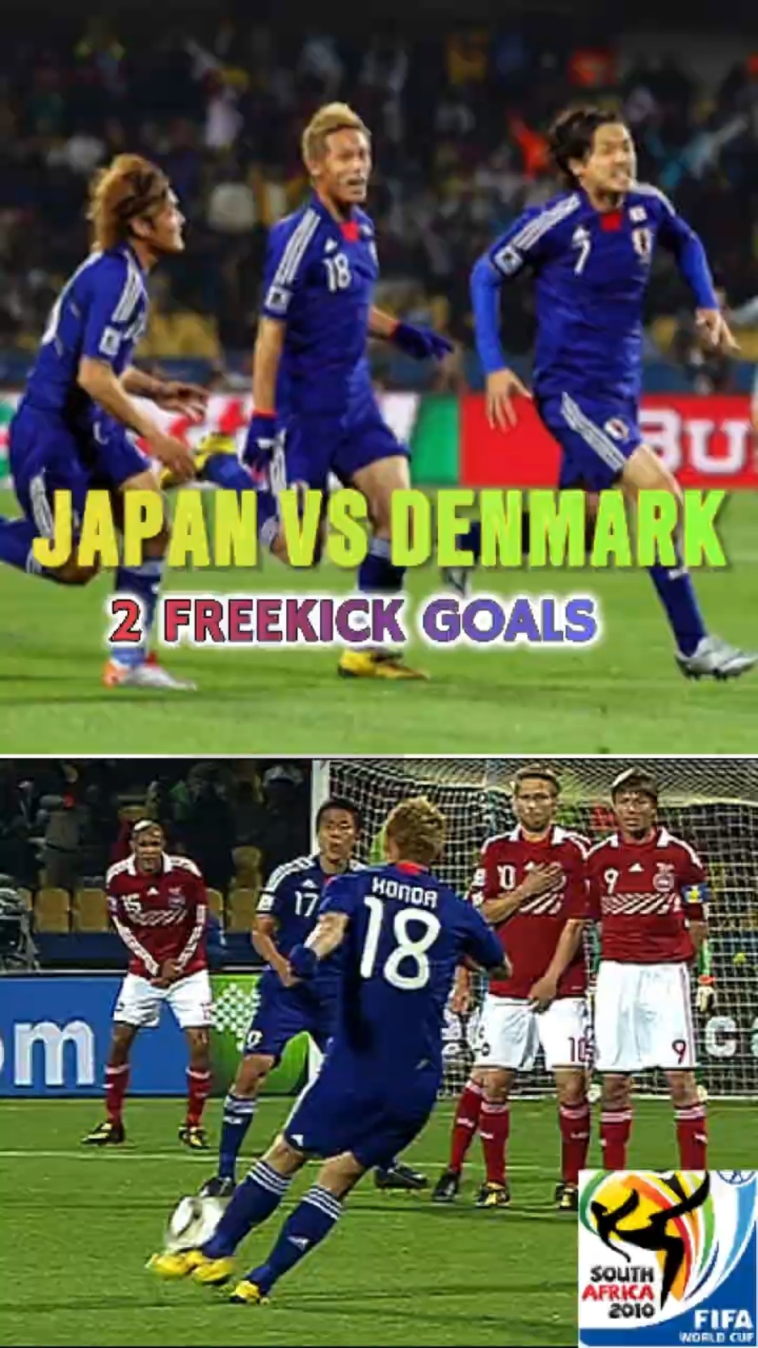 Japan scored two free kick goals vs Denmark 2010 World Cup #shorts