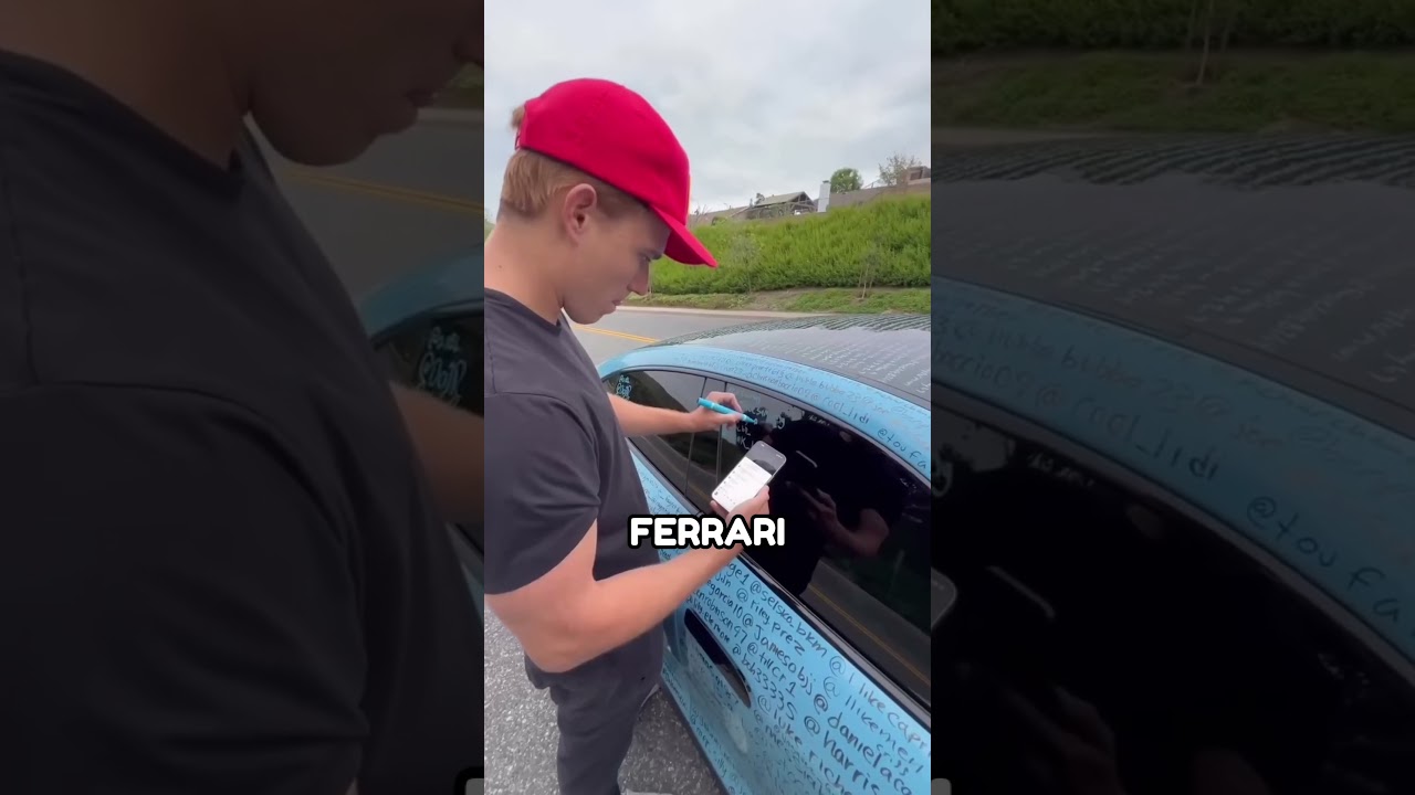 Ferrari Covered in Subscribers' Names!