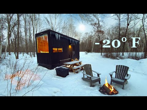 Winter Cabin Camping in Extreme Cold with Frozen Pipes