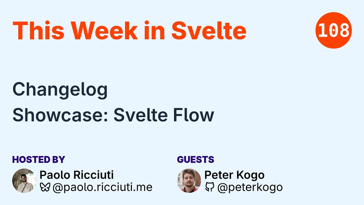 This Week in Svelte, Ep. 108 — Changelog, Svelte Flow - YouTube