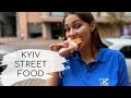 Kyiv street food, Ukraine. Perepichka, Food Market, Drunk Cherry, Ukrainian crepes and more