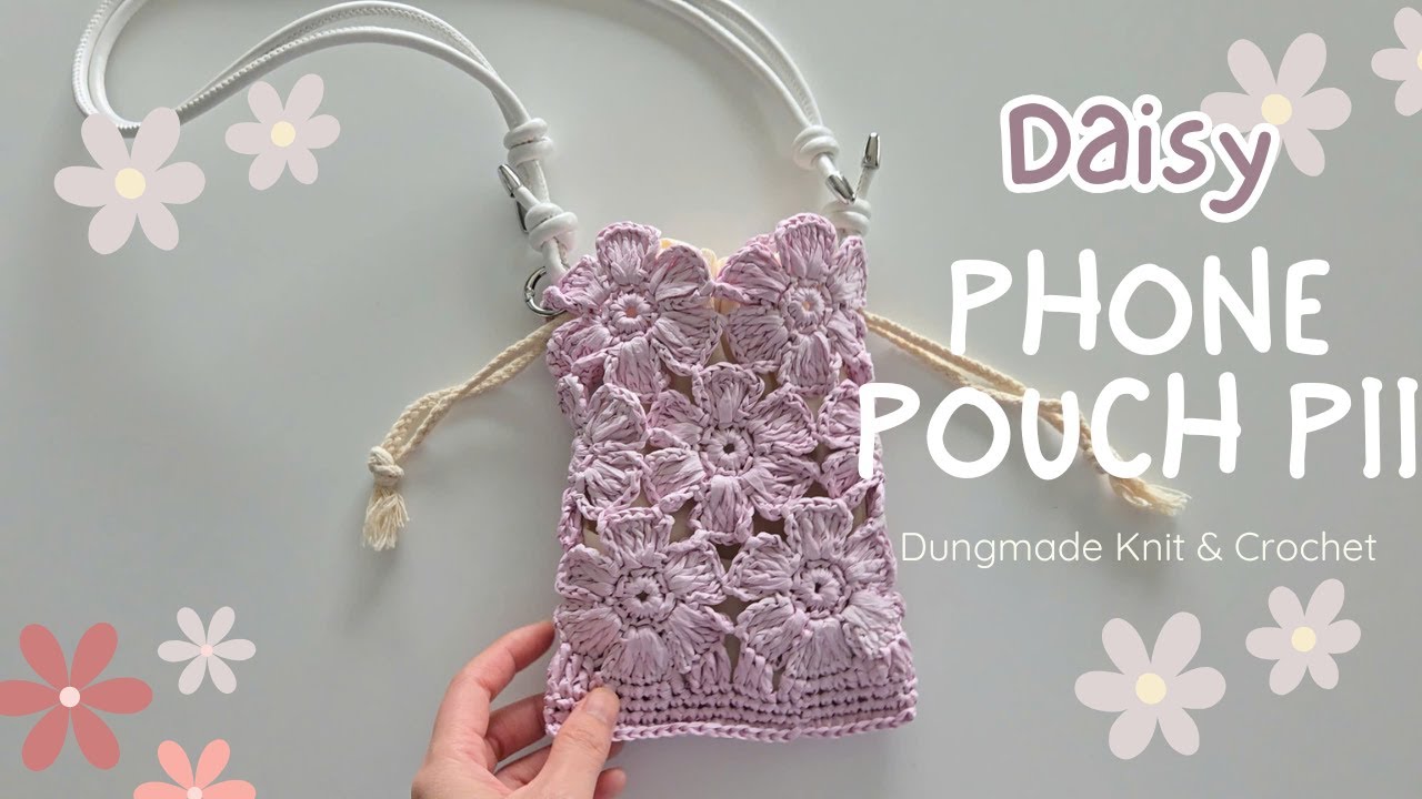 Crochet flower bag | Móc túi hoa ghép 6 cánh | Móc túi hoa đựng điện thoại