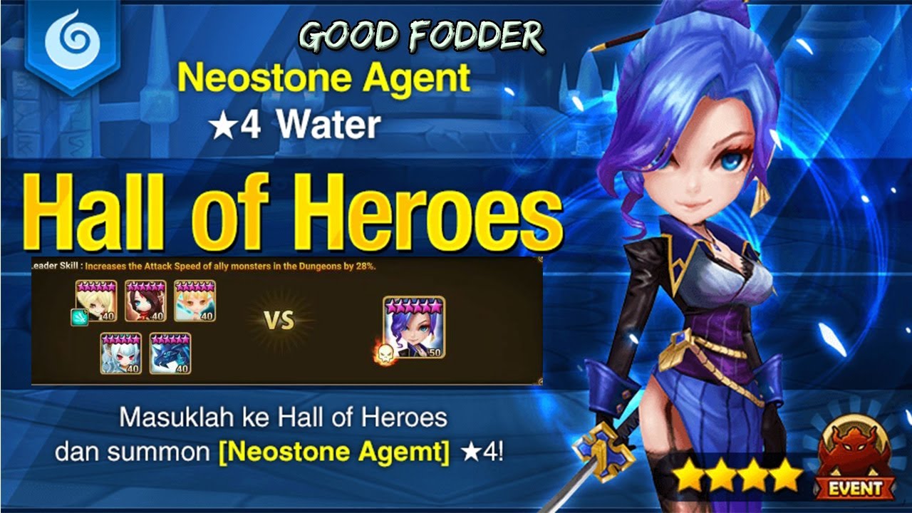 Summoners War : Water Neostone Agent HOH B10 (August 2019)