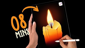 Candle 🕯️ iPad Realistic  Painting 🔥 | iPad Pro | Procreate | by Anjee