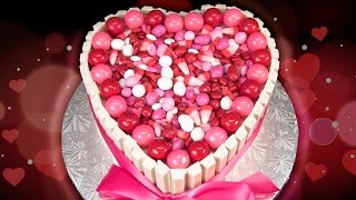 Heart Shaped Kit Kat Cake for Valentines Day from Cookies Cupcakes and Cardio