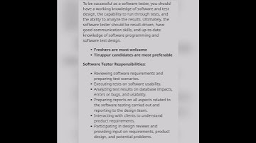 Software Tester#fresher #experienced #youtubeshorts #getemployed #softwaretestingjobs #qajobs