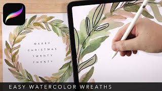 Watercolor Wreaths in Procreate // Rotational Symmetry Tutorial // Watercolor for Procreate