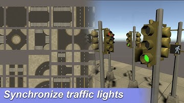 Modular Lowpoly Streets: synchronizing traffic lights and pole lights