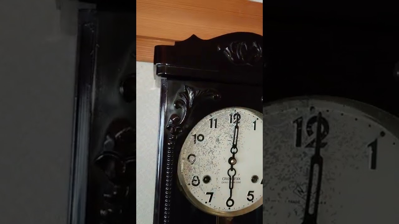 堀田時計 チンチャン打ち CROWNFAN宮型ゼンマイ振り子時計 - YouTube