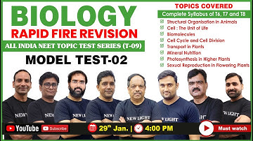 LIVE NEET 2022 | BIOLOGY RAPID FIRE REVISION | All India NEET TOPIC TEST (T-09) | MODEL TEST-02