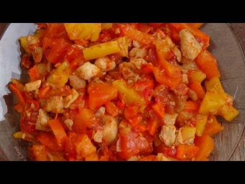 Видео рецепт Курица с овощами и фруктами 