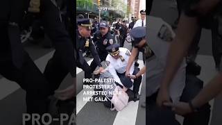 Police arrest pro-Palestinian protesters heading to Met Gala