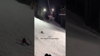 Night Skiing Gone Wrong #borovets #skiing #skiingisfun