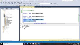 80.LOGICAL OPERATORS - BETWEEN,EXISTS,IN OPERATOR IN SQL