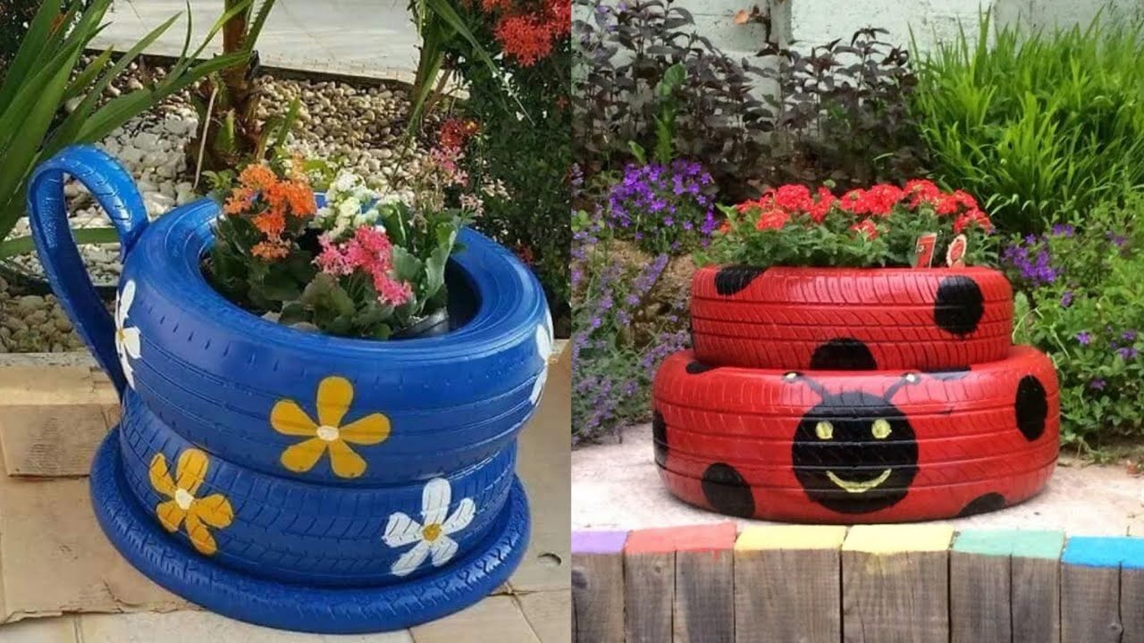 Amazing Tyre Recycling Craft Ideas ♻️Waste Tyre Craft |Creative Recycling Ideas#trending #diy #craft
