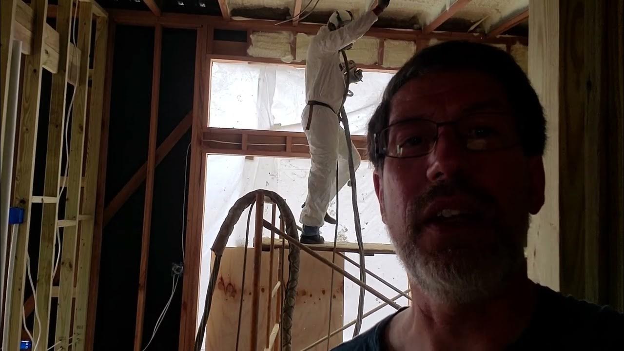 Belize house update Spray foam insulation going in YouTube