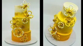 Yellow Ombre Wedding Cake