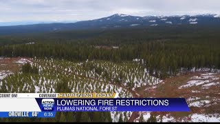 Plumas National Forest lowers fire restrictions from Stage II to Stage I due to reduced fire danger