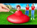 WATER BALLOON CHALLENGE #VLOG || Real Voices Reveal! Funniest Balloon Prank Game by 123GO! CHALLENGE