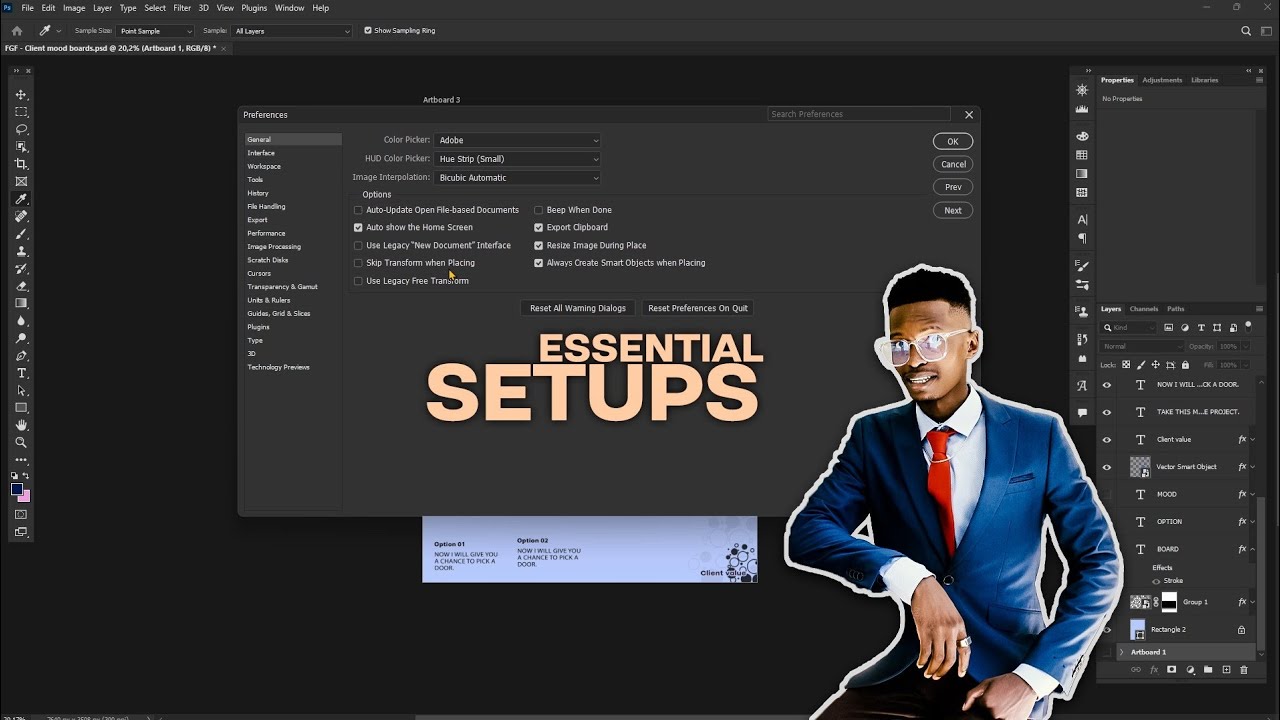 THE ESSENTIAL WORKFLOW SETUP... Photoshop